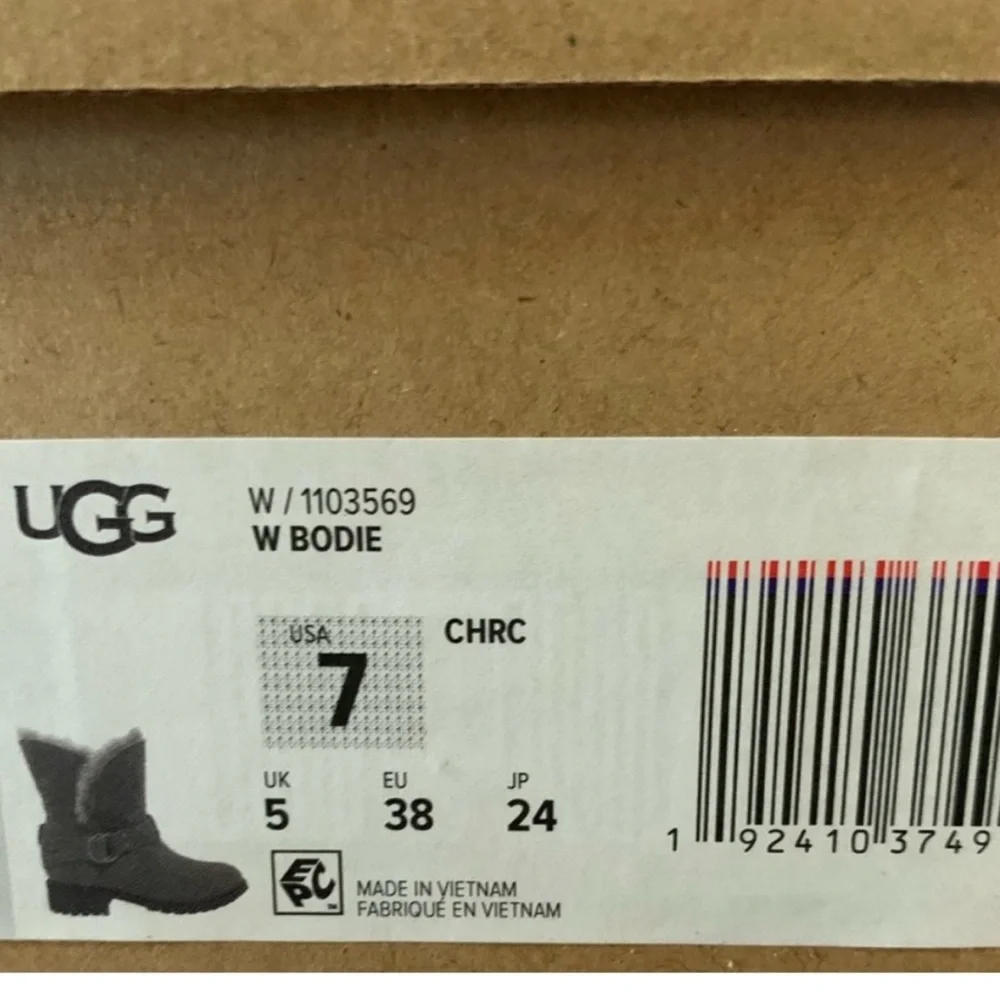 X SOLD X UGG women’s Bodie boots -Charcoal, size7 brand new w/box - Picture 4 of 5